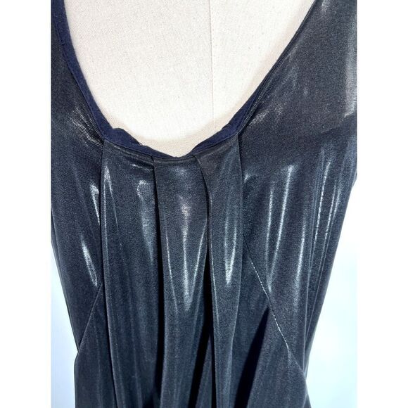 Diane Von Furstenberg LBD Black Liquid Dress Size 8 Lesley DVF Goth Punk Witchy - Picture 11 of 15